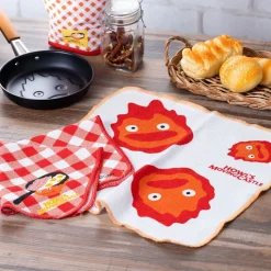 2 Pcs Set Kitchen Towel Calcifer - Howl'S Moving Castle