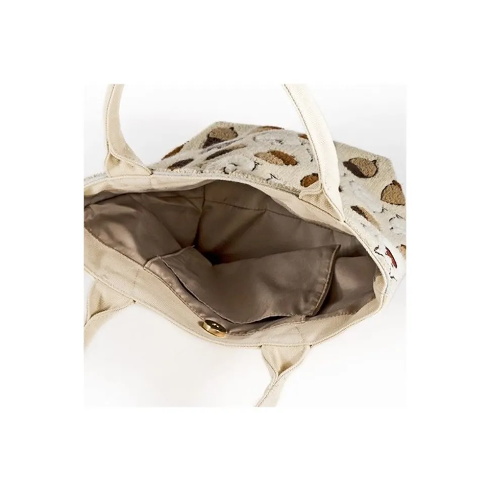 Beige Embroidered Bag Totoro Hazelnut - My Neighbor Totoro