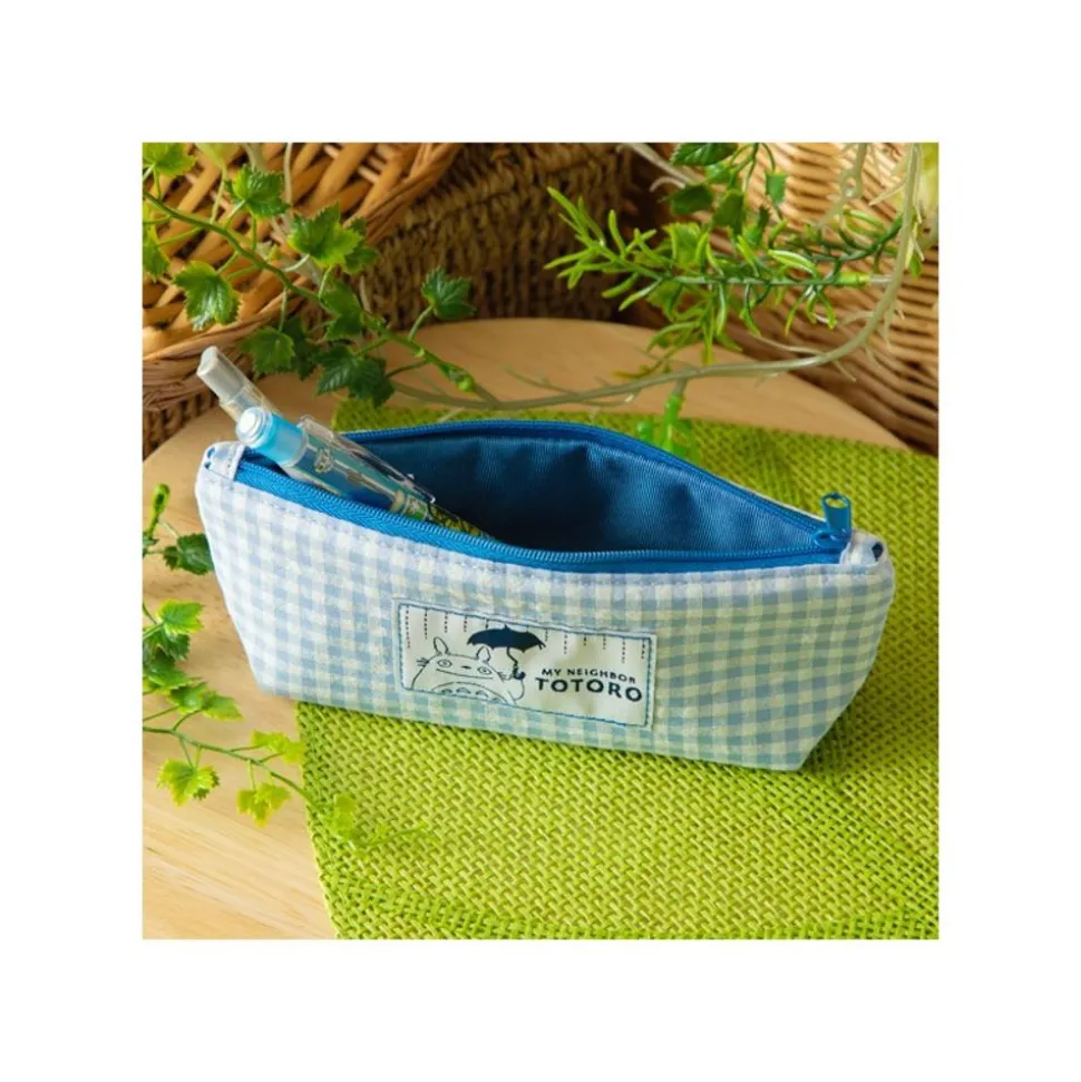 Blue Checkered Pencil Case - My Neighbor Totoro