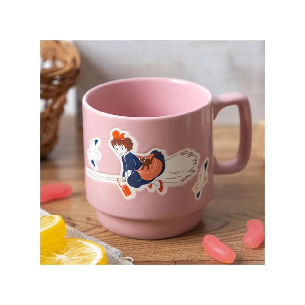 Coloful Embossed Mug Kiki On Her Broom - Kiki'S Delivery Service