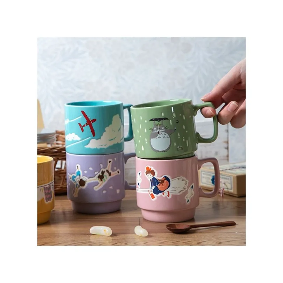 Coloful Embossed Mug Kiki On Her Broom - Kiki'S Delivery Service