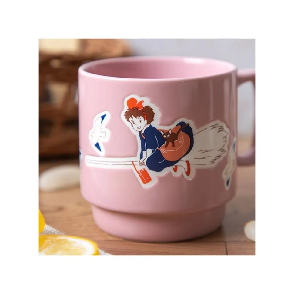 Coloful Embossed Mug Kiki On Her Broom - Kiki'S Delivery Service