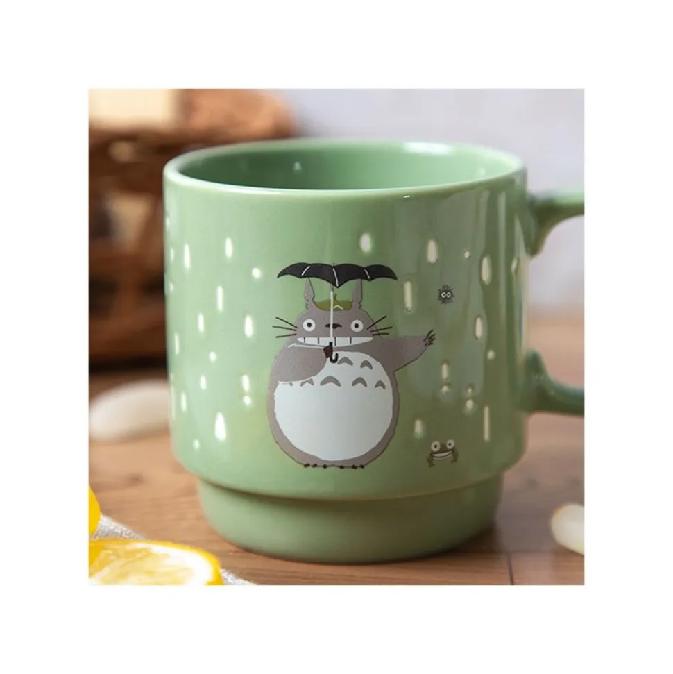 Coloful Embossed Mug Totoro Holding Umbrella - My Neighbor Totoro