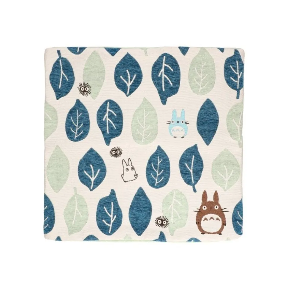 Cushion Big Totoro Blue & Green Leaves 45X45 Cm - My Neighbour Totoro