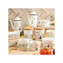 Enamel Butter Dish With Wooden Lid Soot Sprites 500Ml - My Neighbor T