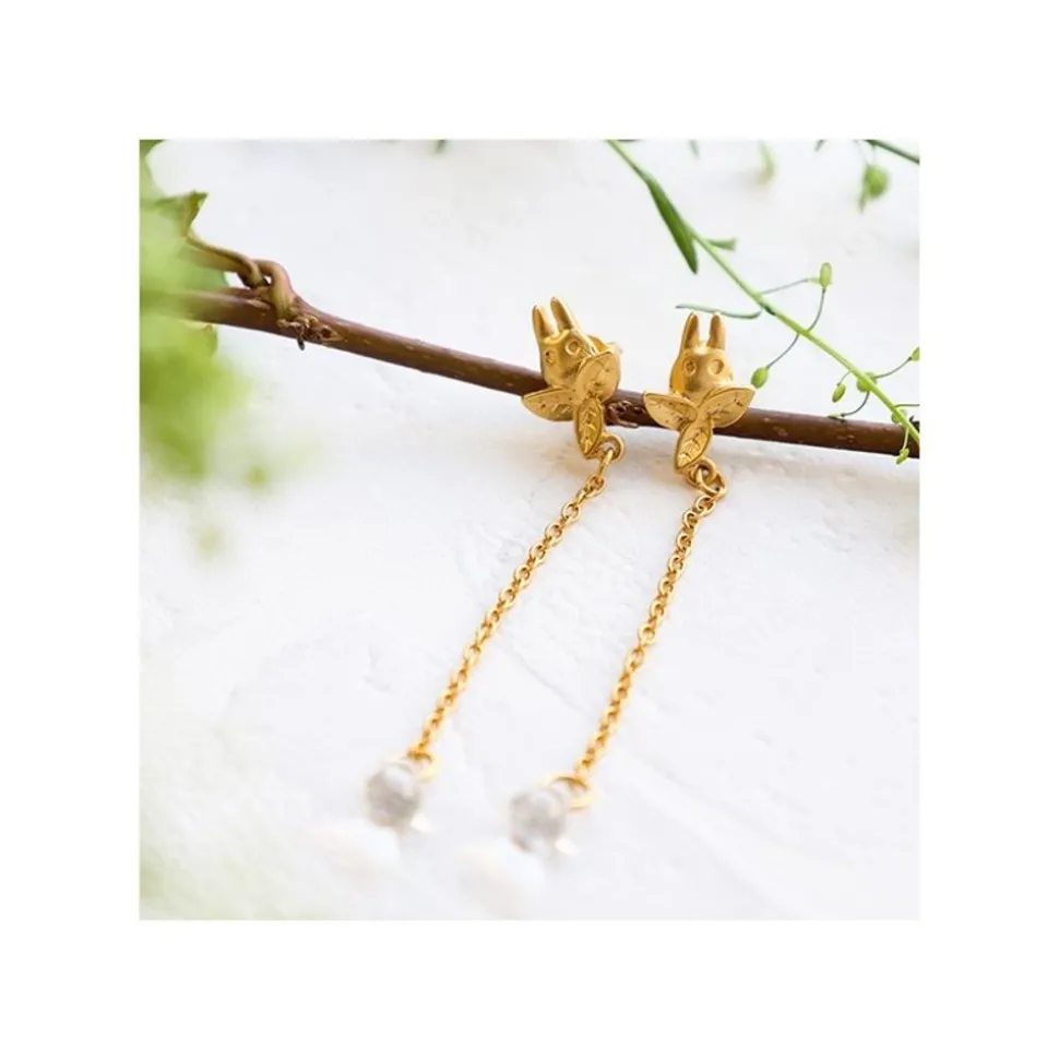 Jewel Earring Totoro White Drop - My Neighbor Totoro