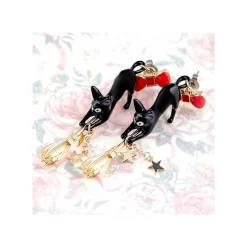 Jiji With Broom Pierced Earrings - Kiki'S Delivery Service