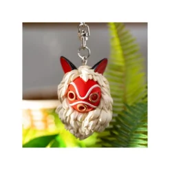 Keychain San'S Mask And Kodama - Princess Mononoke