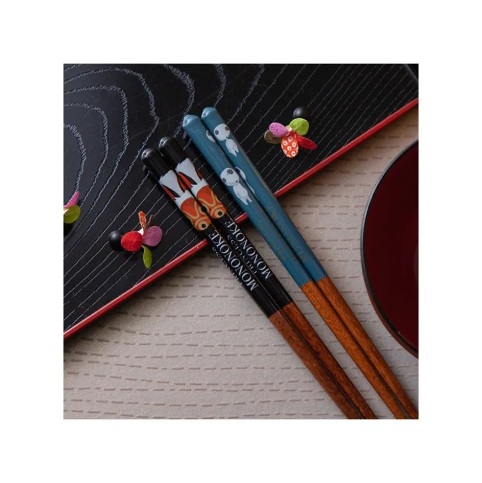 Lacquered Chopsticks 21Cm Kodama Dark Blue - Princess Mononoke