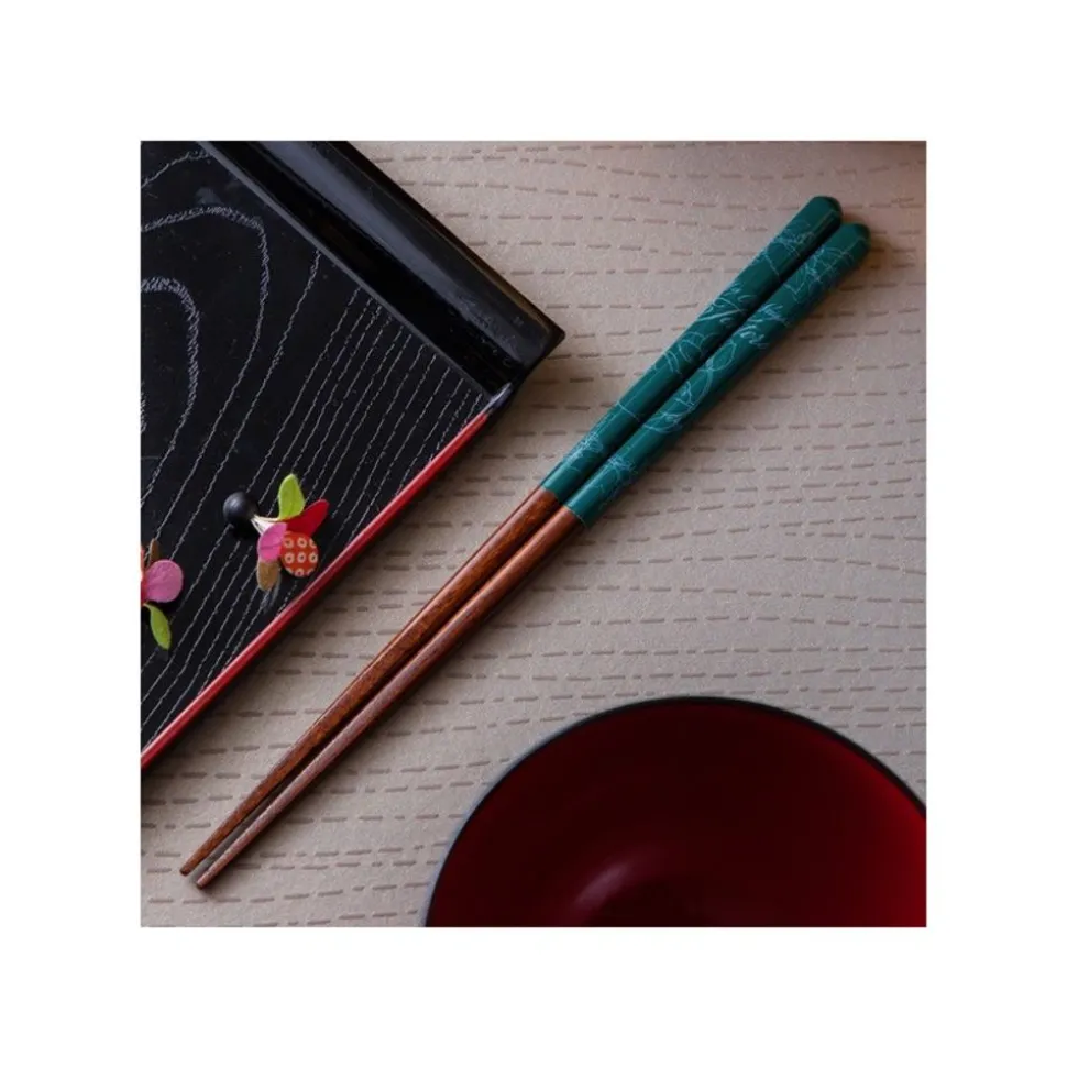 Lacquered Chopsticks 21Cm Sketches Deep Green - My Neighbor Totoro