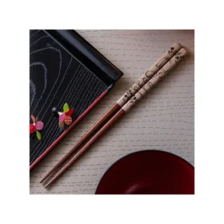 Lacquered Chopsticks 21Cm Sketches Brown - Kiki'S Delivery Service