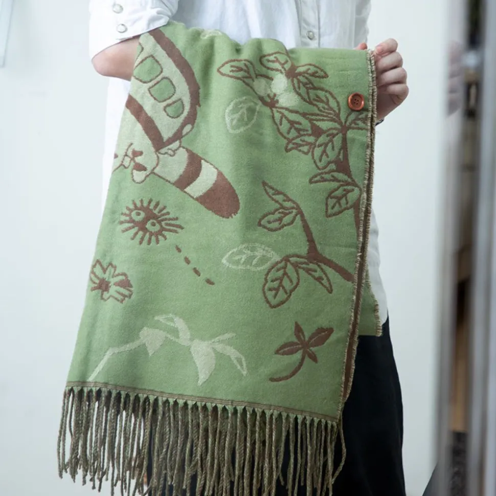 Light Green Stole Totoro & Catbus - My Neighbor Totoro