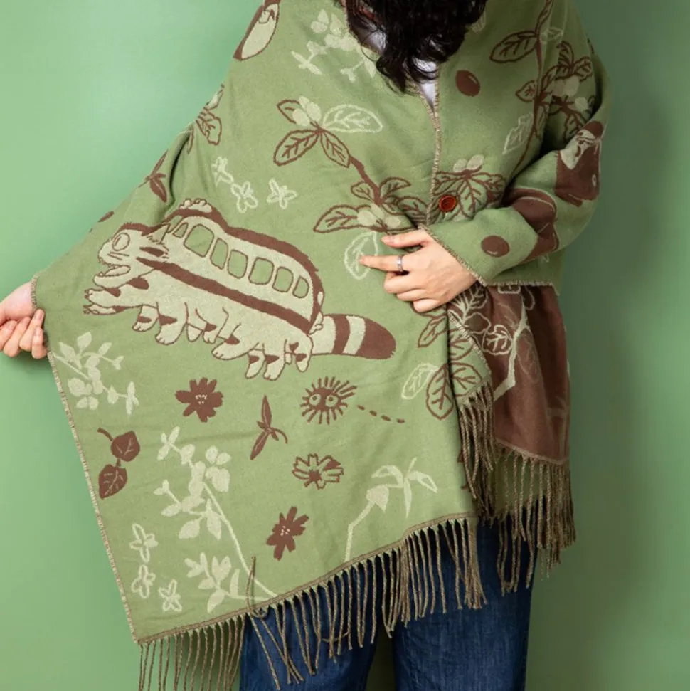 Light Green Stole Totoro & Catbus - My Neighbor Totoro