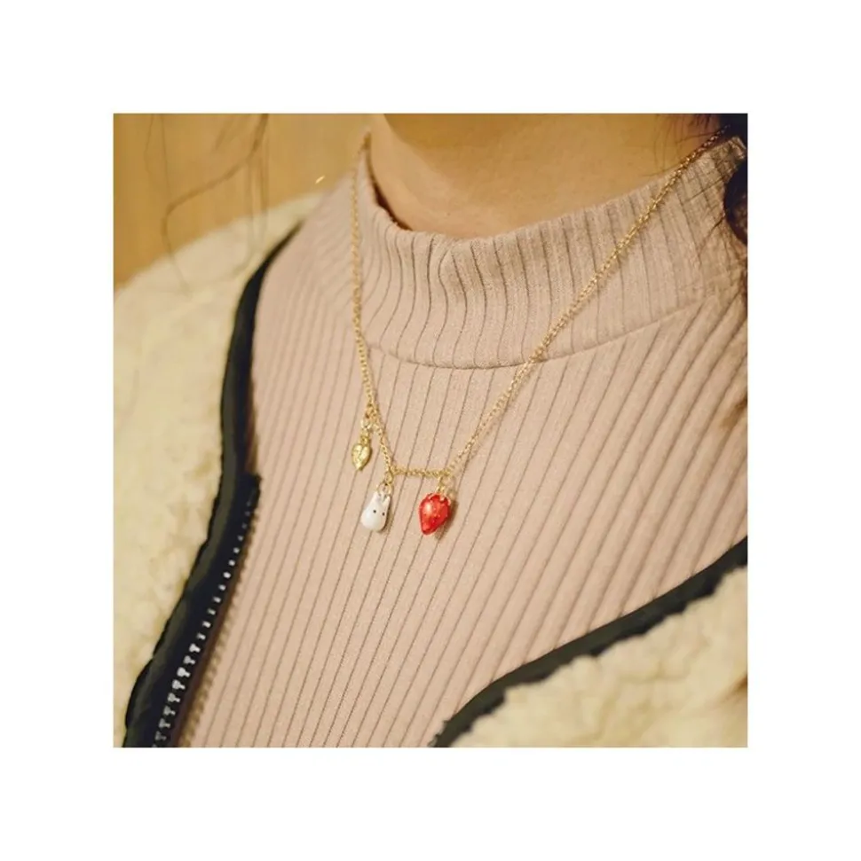 Necklace Strawberry And White Totoro - My Neighbor Totoro