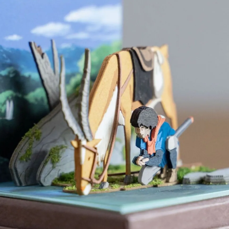 Paper Craft Ashitaka Et Yakul - Princess Mononoke