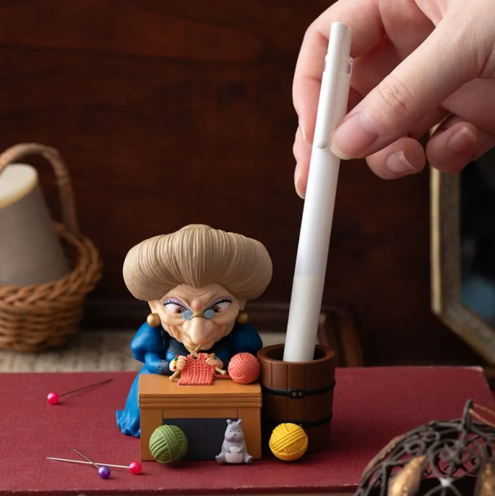 Pencil Holder Figurine Yubaba Knitting - Spirited Away