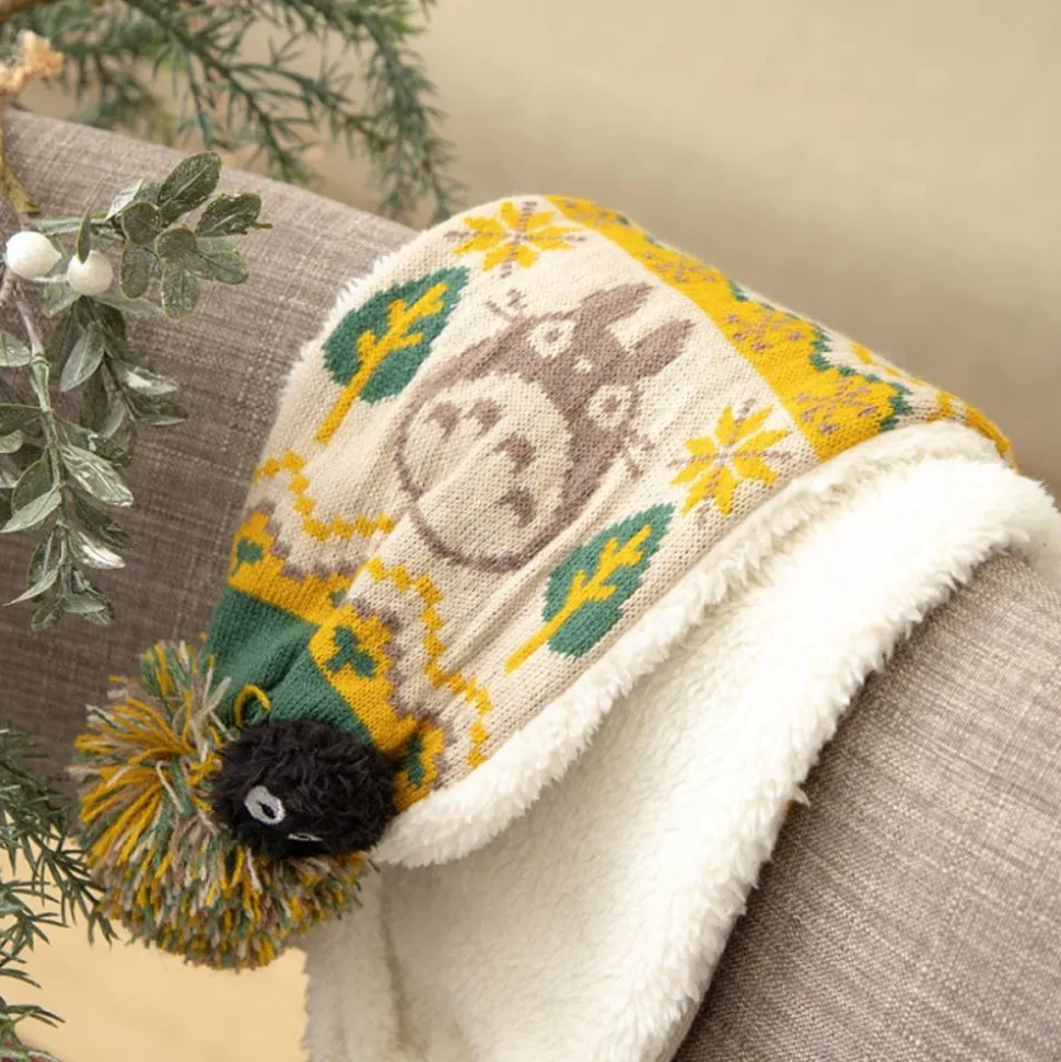 Pom Pom Scarf Totoro & Soot Sprites - My Neighbor Totoro