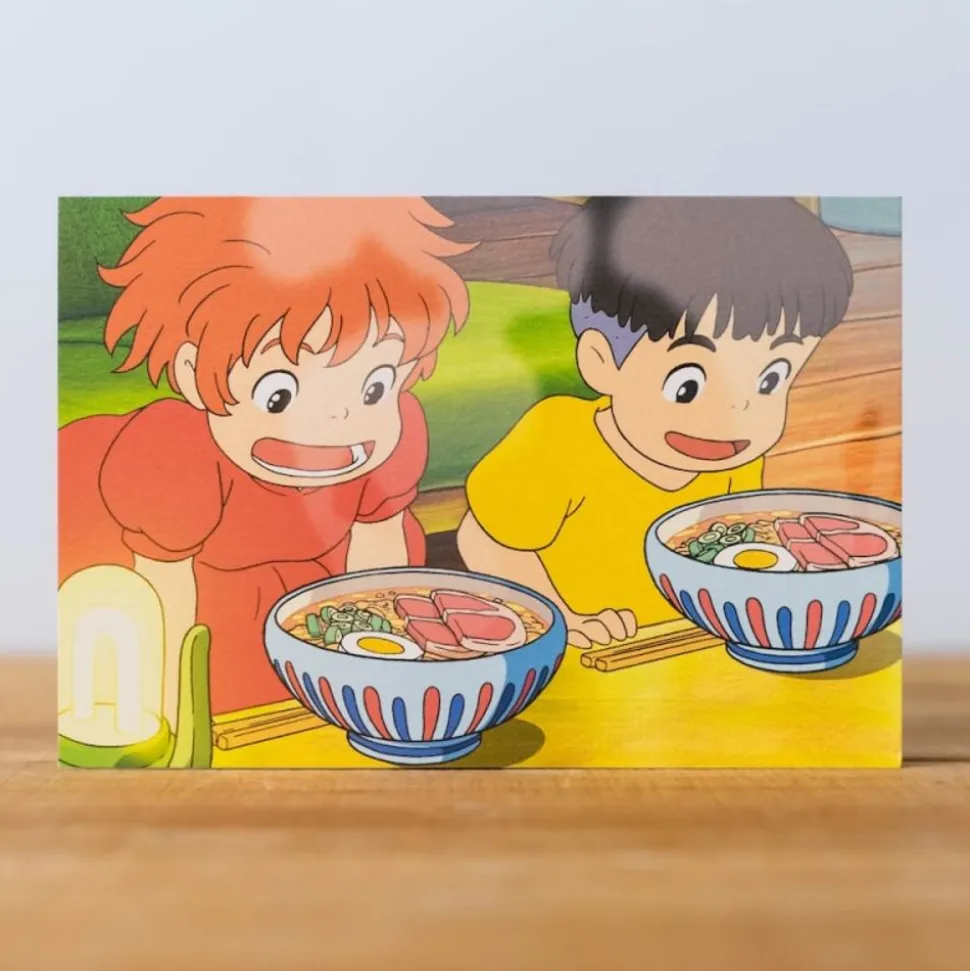 Postcard Ponyo & Sosuke Ramen - Ponyo On The Cliff