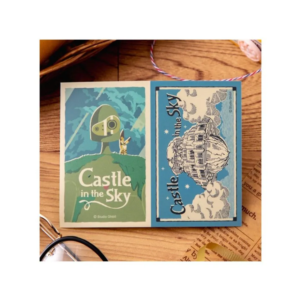 Retro Stickers Robot & Castle Laputa - Castle In The Sky