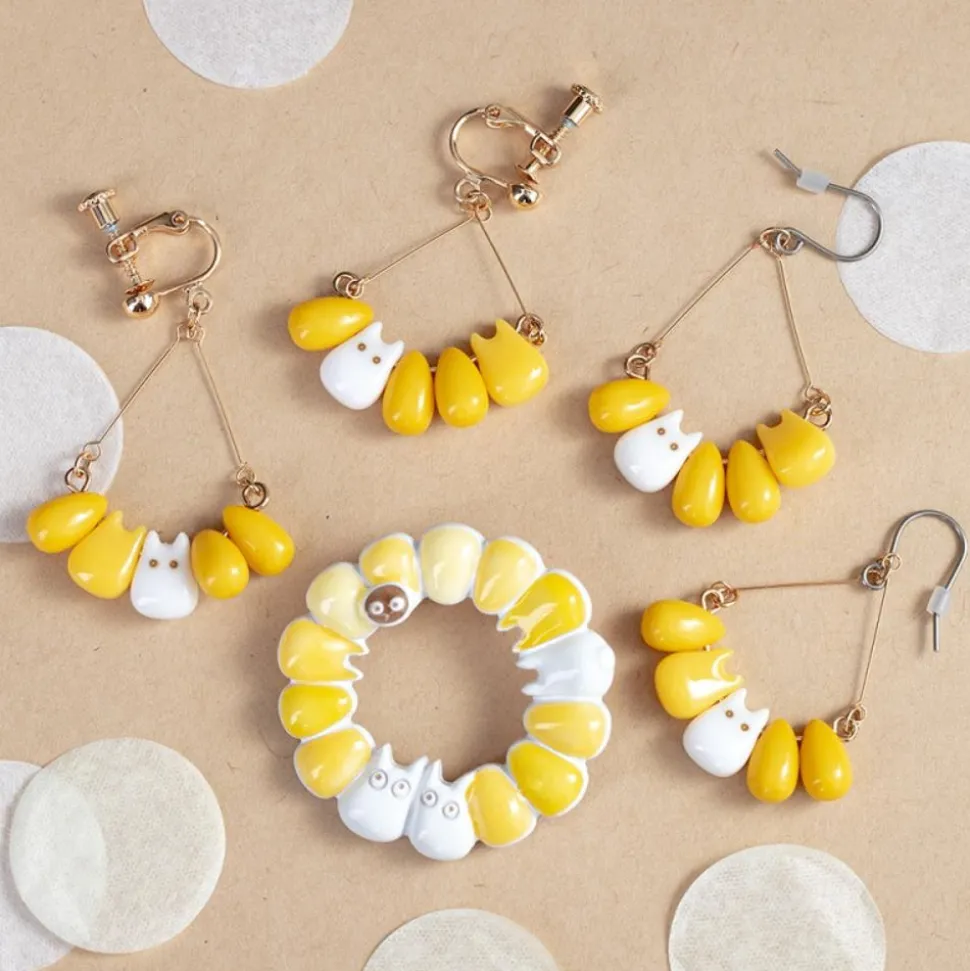 Small Totoro & Corn Pierced Earrings - My Neighbor Totoro