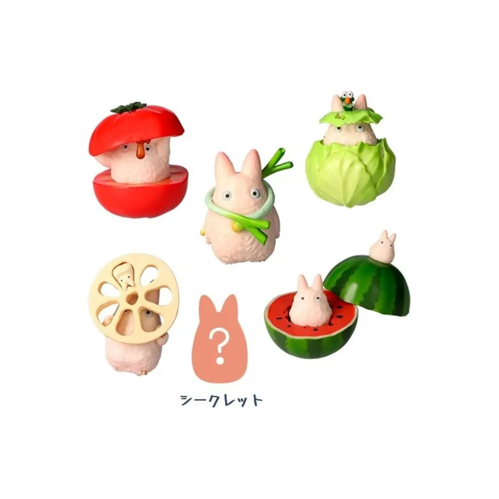Small Totoro & Vegetables Collect Of 6 Figurines - My Neighbor Totoro