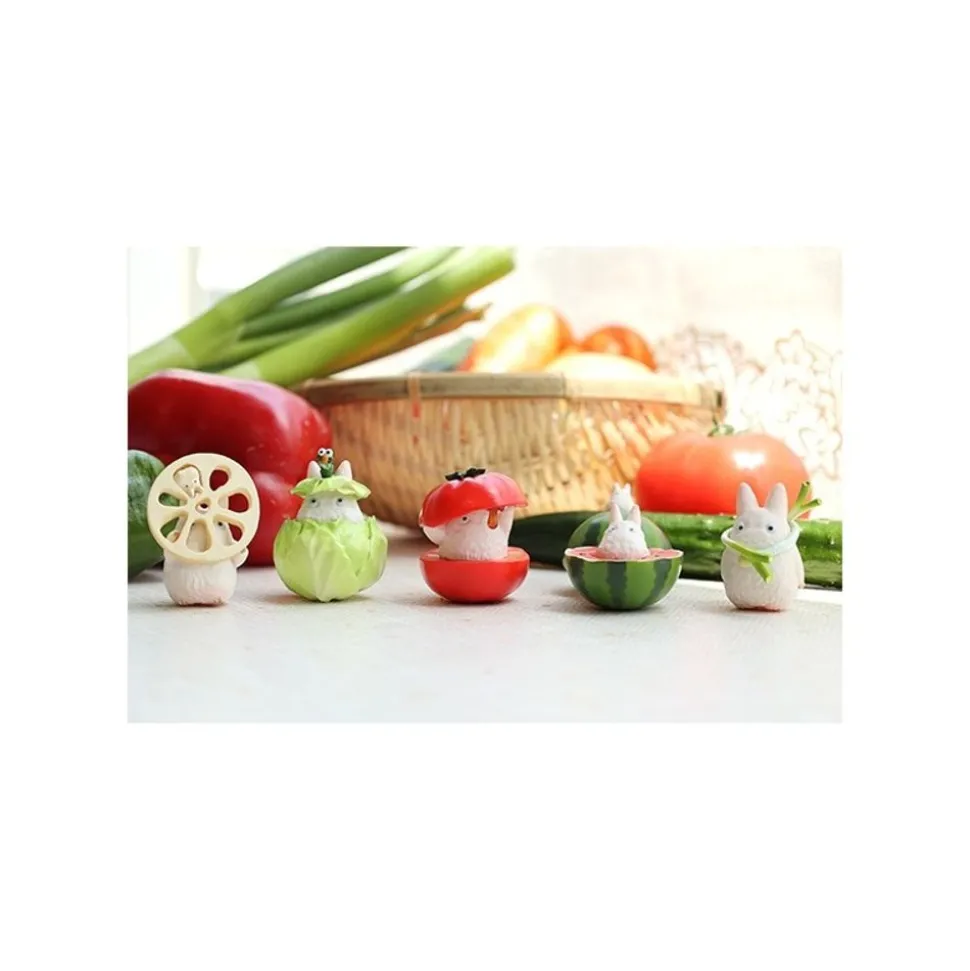 Small Totoro & Vegetables Collect Of 6 Figurines - My Neighbor Totoro