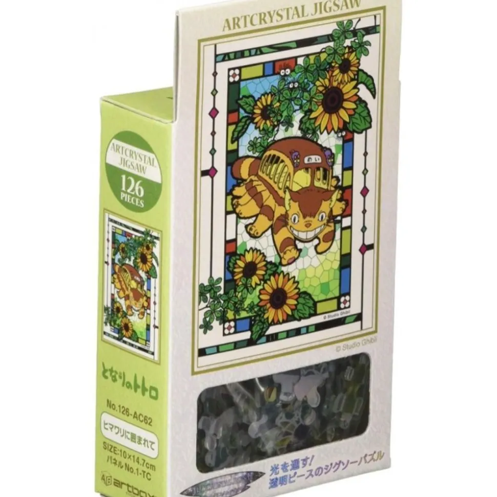 Stained Glass Puzzle 126P Catbus And Sunflowers - My Neighbor Totoro