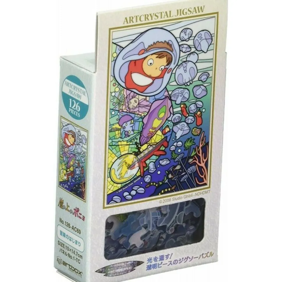 Stained Glass Puzzle 126P Ponyo Under The Sea - Ponyo On The Cliff