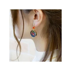 Stained Glass Series - Earrings Calcifer- Howl'S Moving Castle