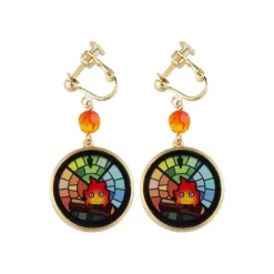 Stained Glass Series - Earrings Calcifer- Howl'S Moving Castle