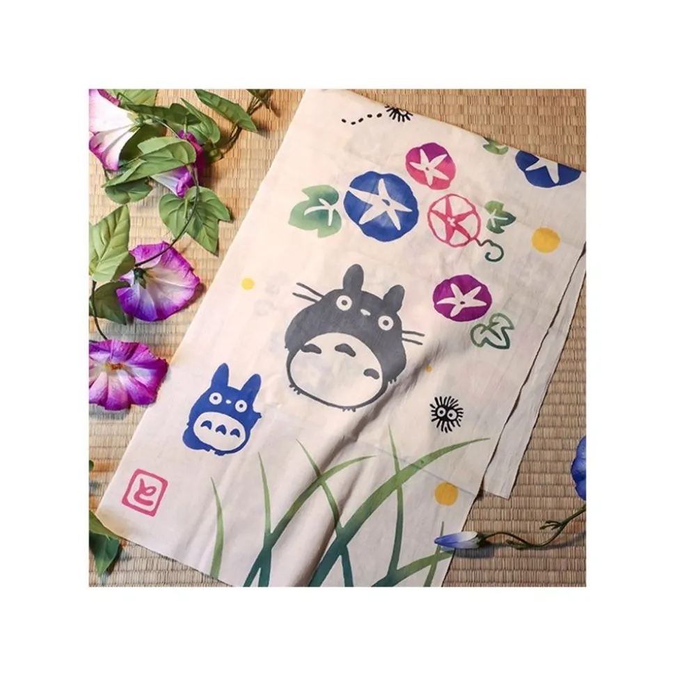 Tenugui Morning Glory & Firefly - My Neighbor Totoro