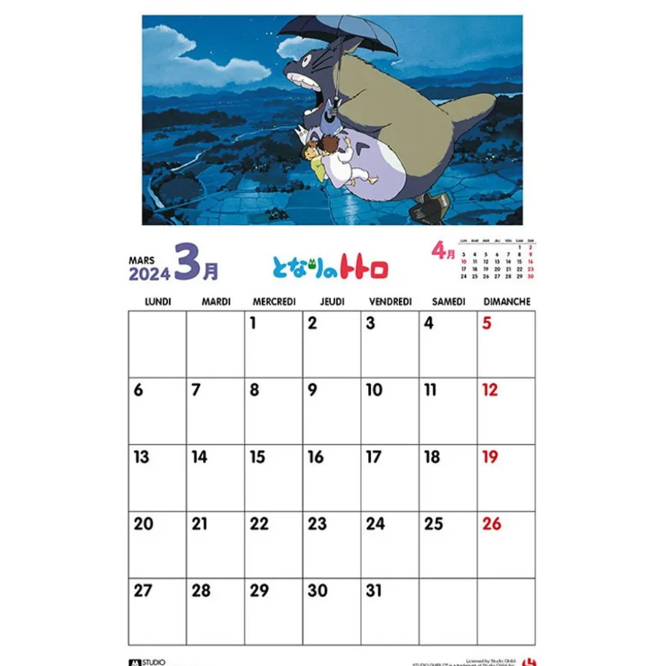 Totoro Calendar 2024 - En