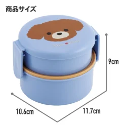 Two Layers Round Shape Lunch Box No Face Dark Red - Spirited Away