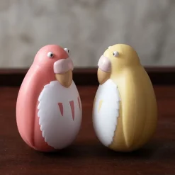 Two Pack Roly-Poly Figurines Red & Yellow Parakeet - The Boy And The