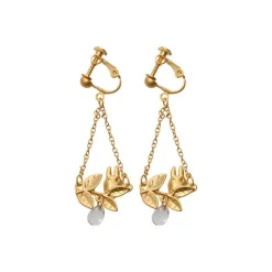 White Totoro Clip Earrings Jewel Hidden In A Leaf - My Neighbor Totoro