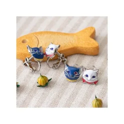 Yuki & Moon Clip Earrings - The Cat Returns
